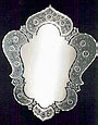 Click to see enlarged image of Venetian glass mirror. Made of Czech glass in Bohemian glassmaking tradititon.