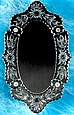 Click to see enlarged image of Venetian glass mirror. Made of Czech glass in Bohemian glassmaking tradititon.