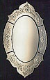 Click to see enlarged image of Venetian glass mirror. Made of Czech glass in Bohemian glassmaking tradititon.